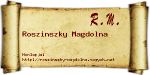 Roszinszky Magdolna névjegykártya