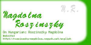 magdolna roszinszky business card